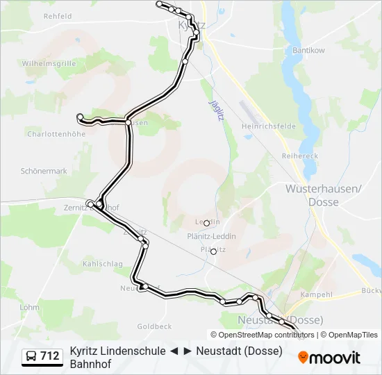 712 Bus Line Map