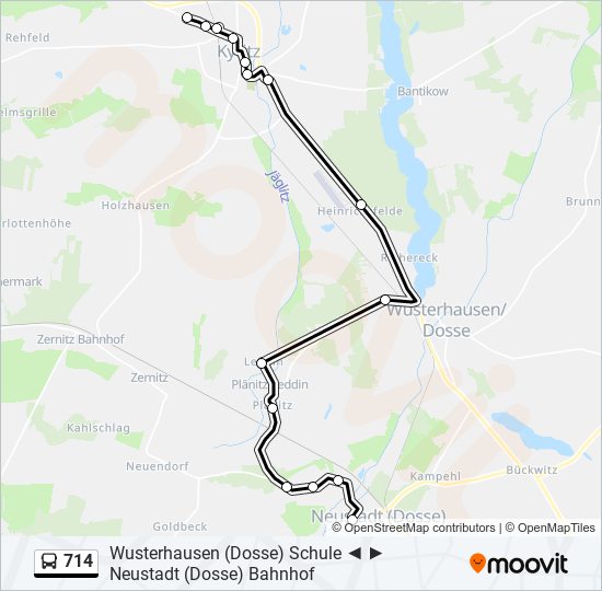 714 bus Line Map