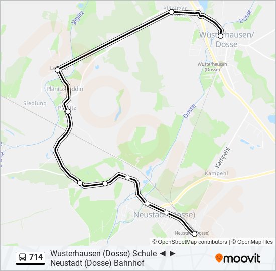 714 bus Line Map