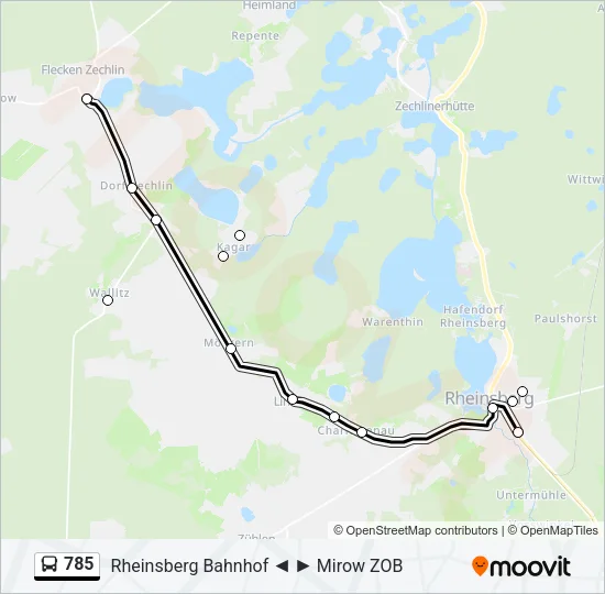 785 Bus Line Map