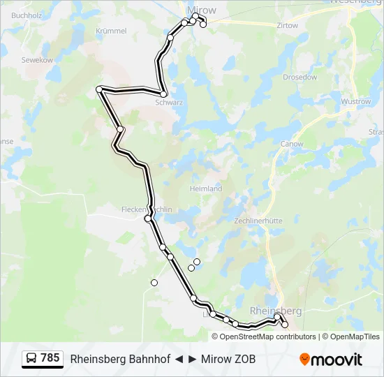 785 Bus Line Map
