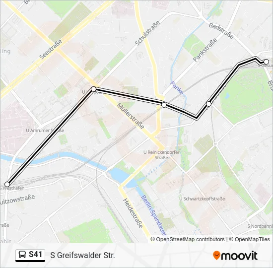 Автобус S41: карта маршрута