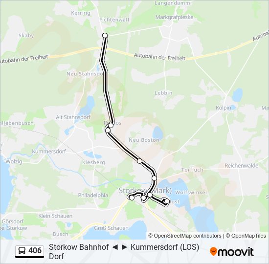 406 bus Line Map