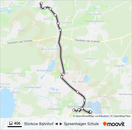 406 Bus Line Map