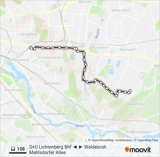 108 Bus Line Map
