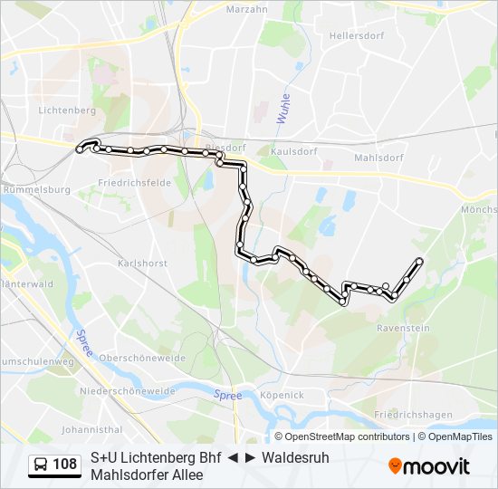 108 bus Line Map