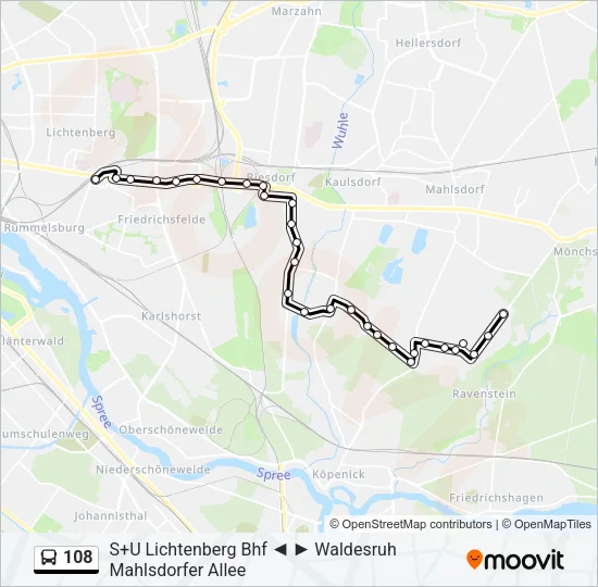 108 Bus Line Map