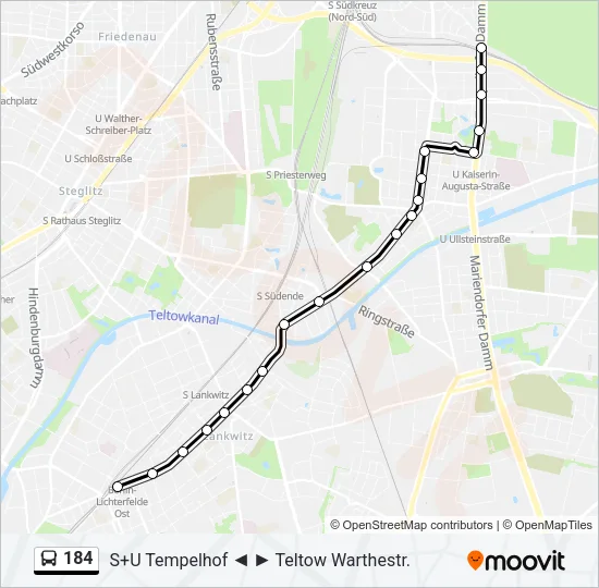 184 Bus Line Map
