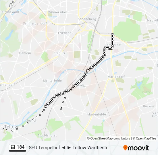 184 Bus Line Map