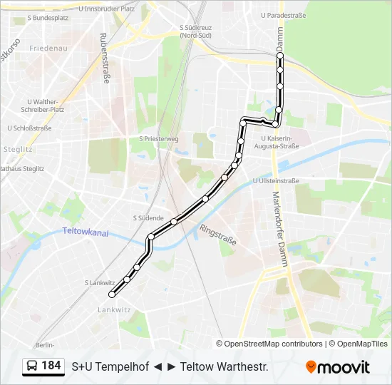 184 Bus Line Map