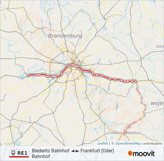 RE1 Route Fahrpläne, Haltestellen & Karten Brandenburg Hauptbahnhof