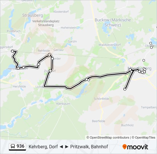 936 bus Line Map