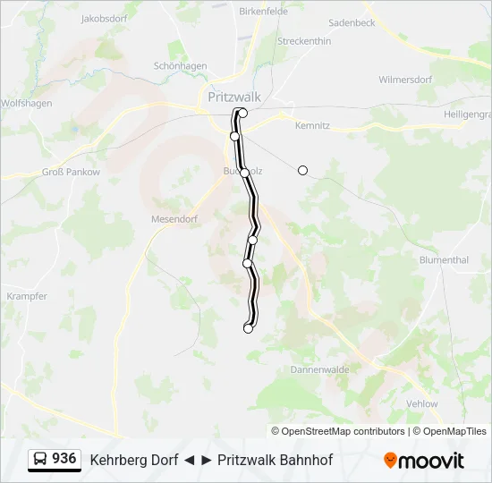 936 Bus Line Map
