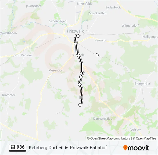 936 Bus Line Map