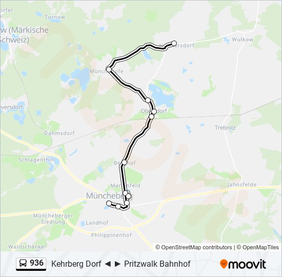 936 bus Line Map