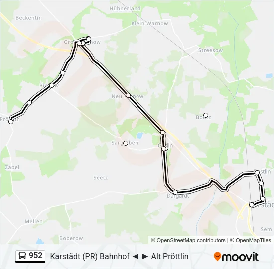 952 Bus Line Map