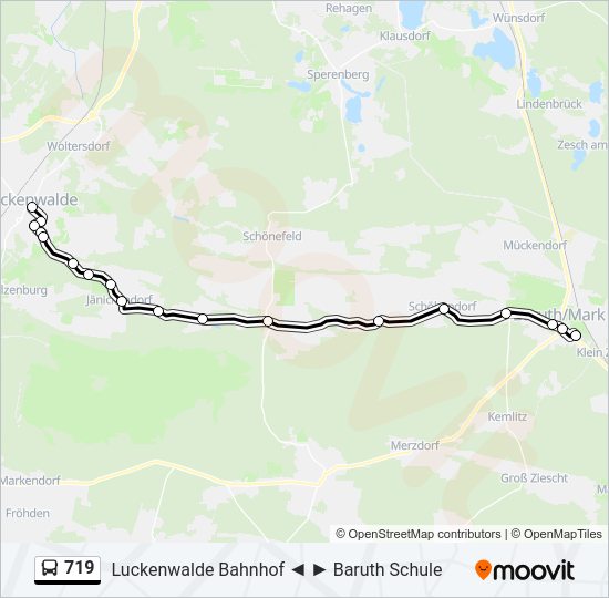 Автобус 719: карта маршрута