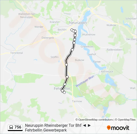 Автобус 756: карта маршрута