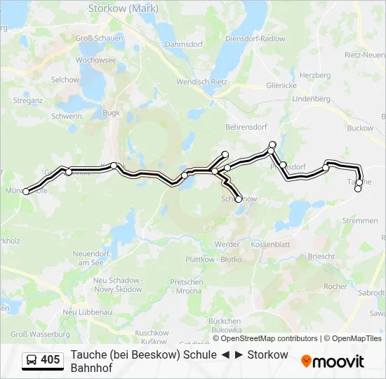 405 Bus Line Map