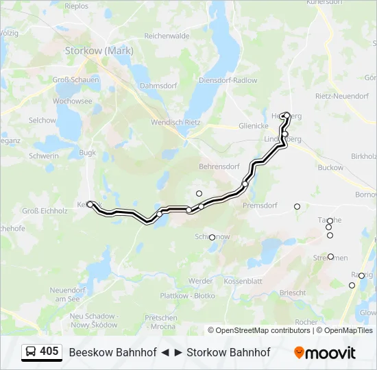 405 Bus Line Map