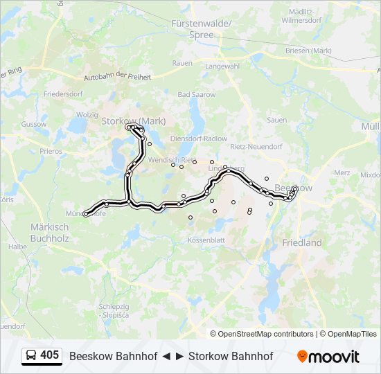 405 bus Line Map