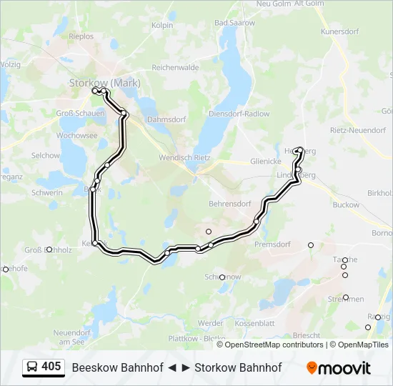 405 Bus Line Map