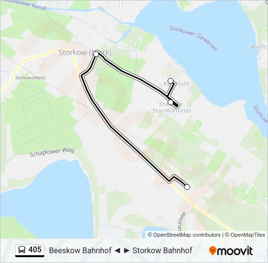 405 Bus Line Map