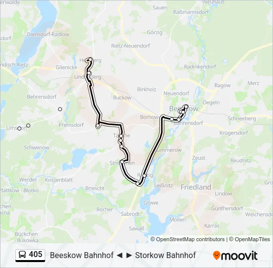 405 Bus Line Map