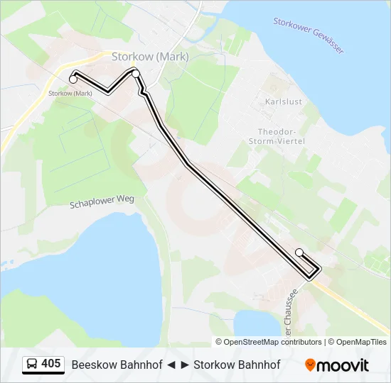 405 Bus Line Map
