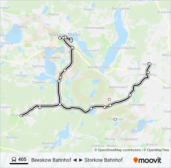405 Bus Line Map