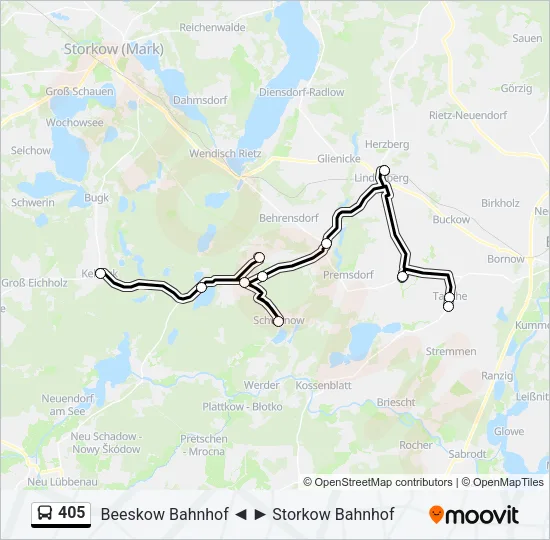 405 Bus Line Map