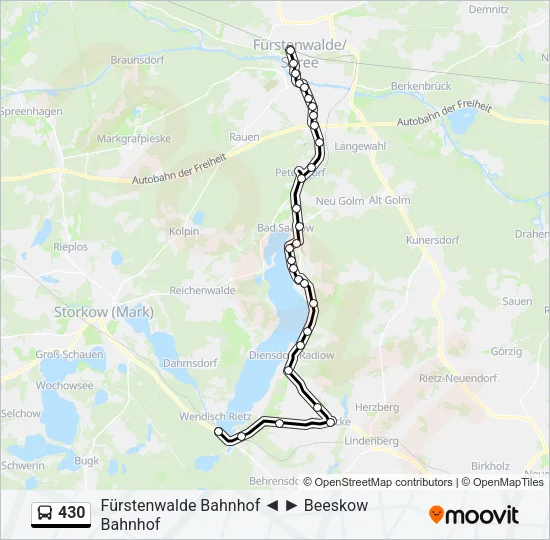 430 Bus Line Map