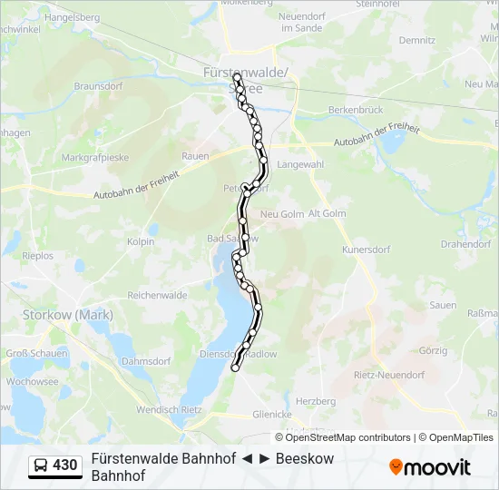 Buslinie 430 Karte