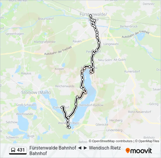 431 Bus Line Map