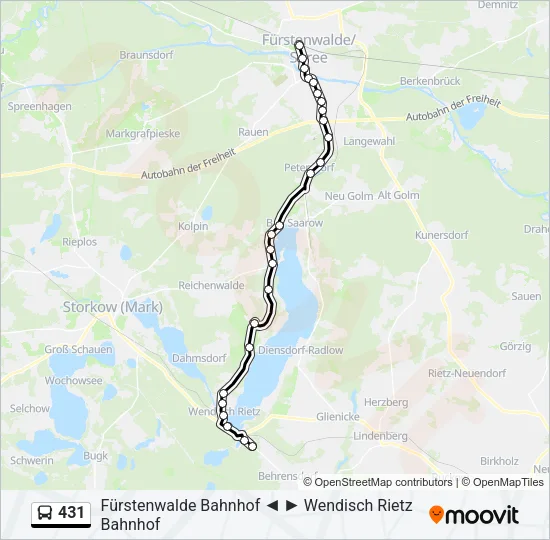 431 Bus Line Map