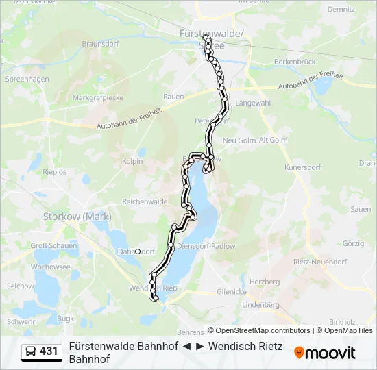 431 Bus Line Map
