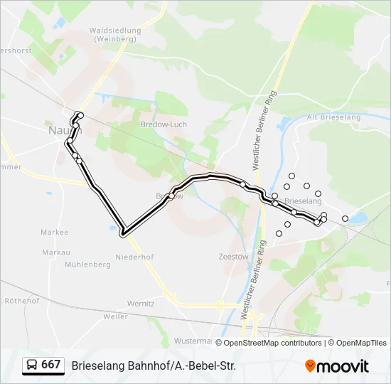 667 Bus Line Map