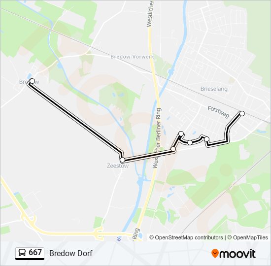 667 bus Line Map