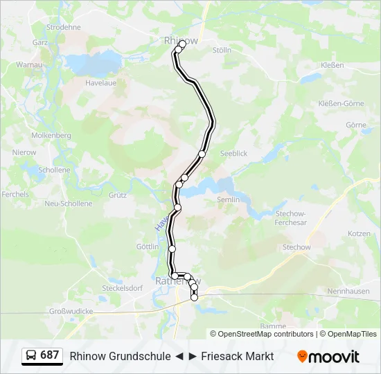687 Bus Line Map