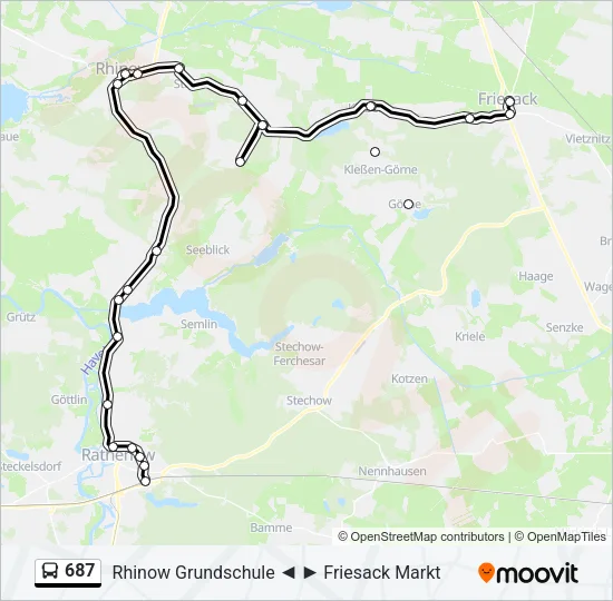687 Bus Line Map