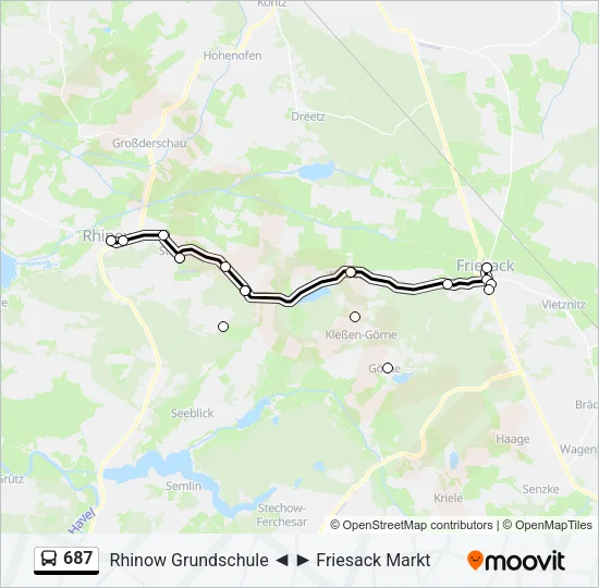 687 Bus Line Map