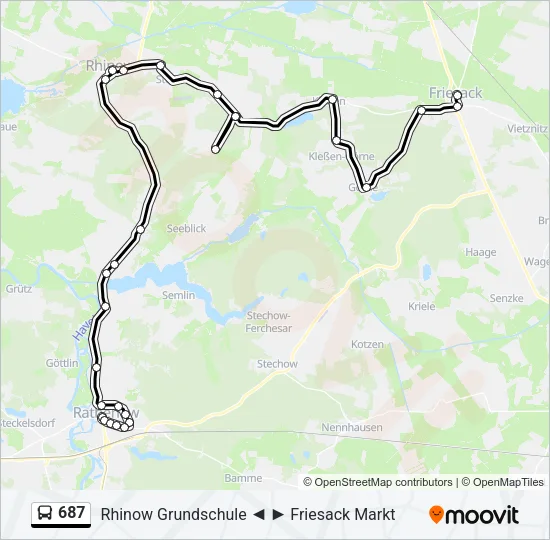 687 Bus Line Map