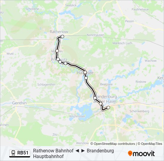 RB51 train Line Map