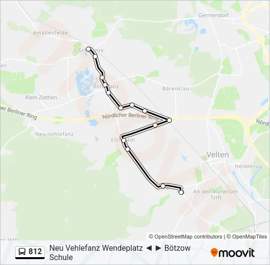 812 Bus Line Map