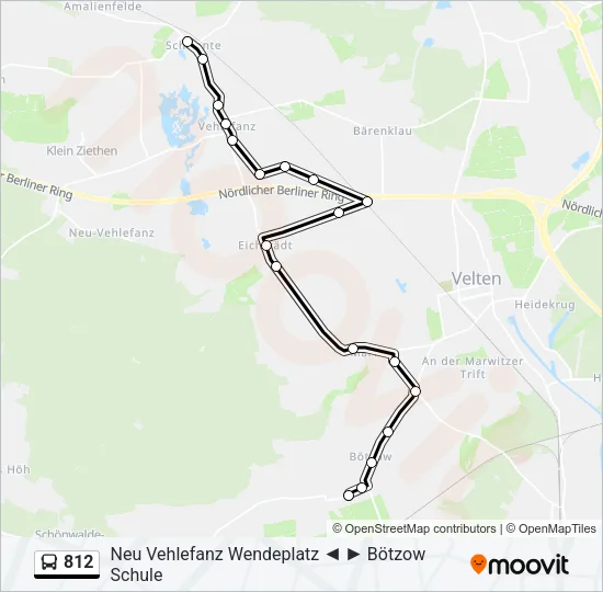812 Bus Line Map