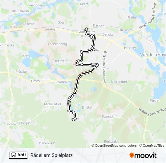 550 Bus Line Map