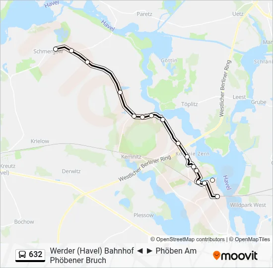 632 Bus Line Map