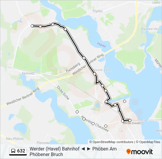 632 Bus Line Map