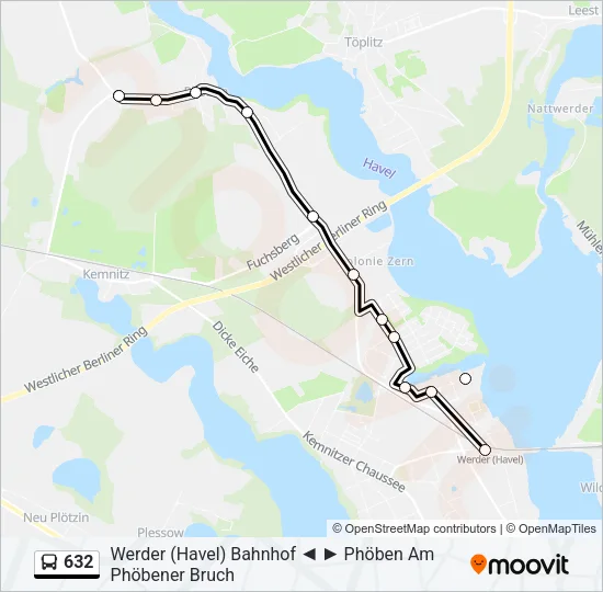 632 Bus Line Map