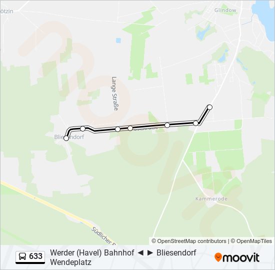 633 bus Line Map